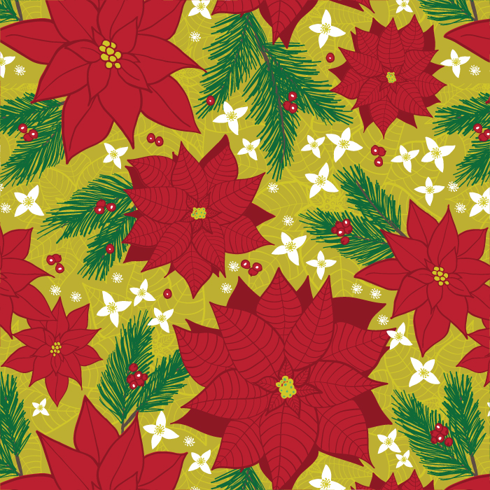 Poinsettia On Gold