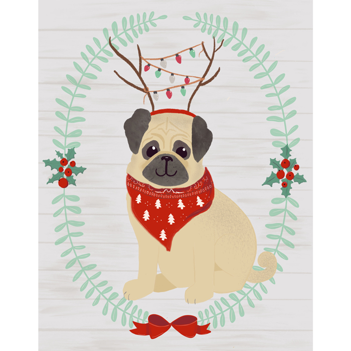 Pug with Antlers