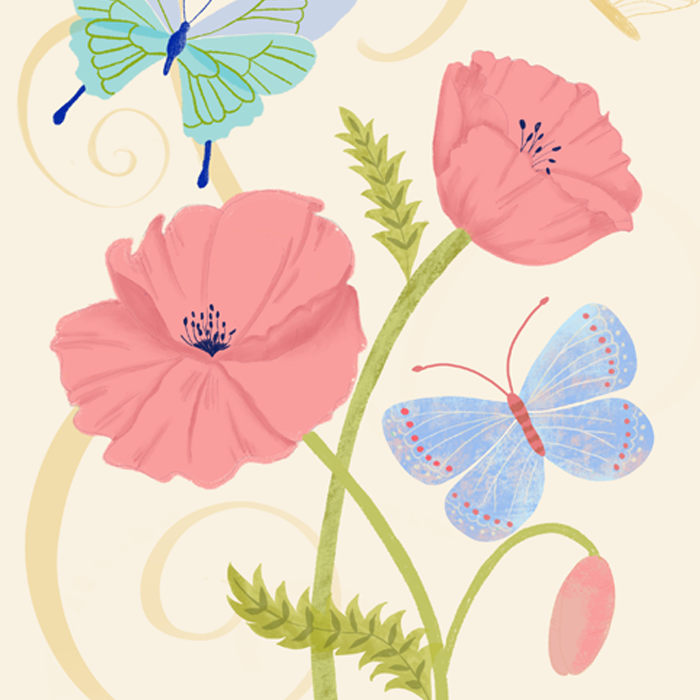 Poppies & Butterflies