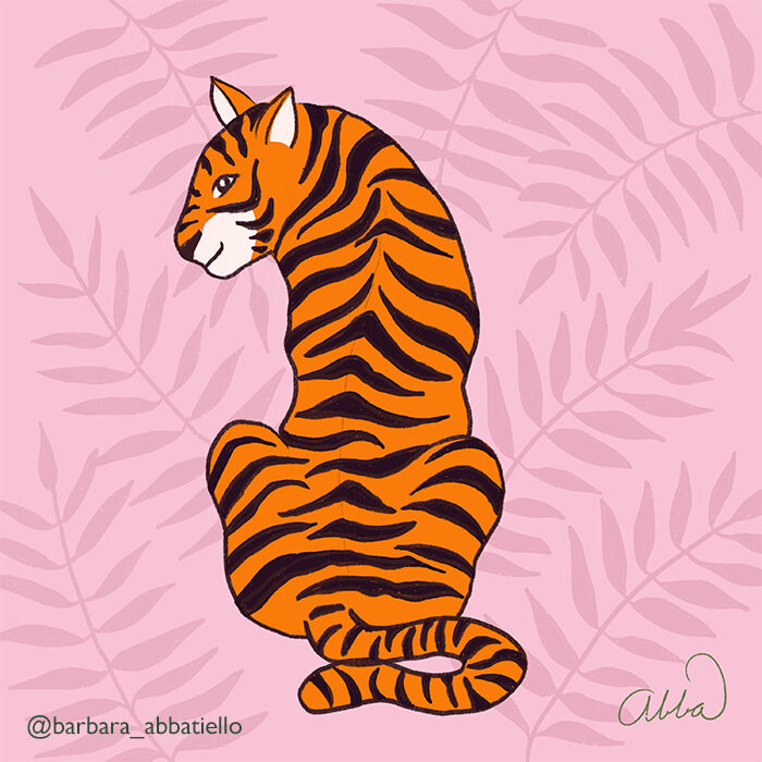 Tiger with Leaves