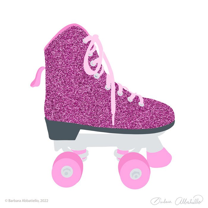 Pink Glitter Roller Skate