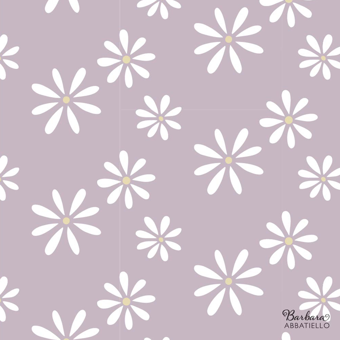 White Daisies on Purple