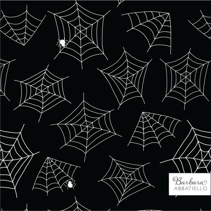 Spider webs on black