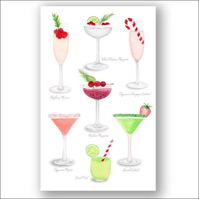 Christmas Cheer Tea Towel With Names