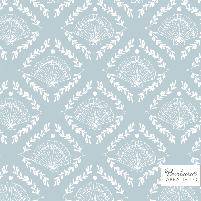 Diamond Shells on Light Blue