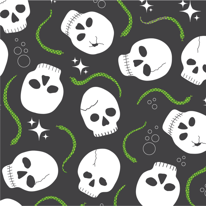 Skulls and Green Snakes