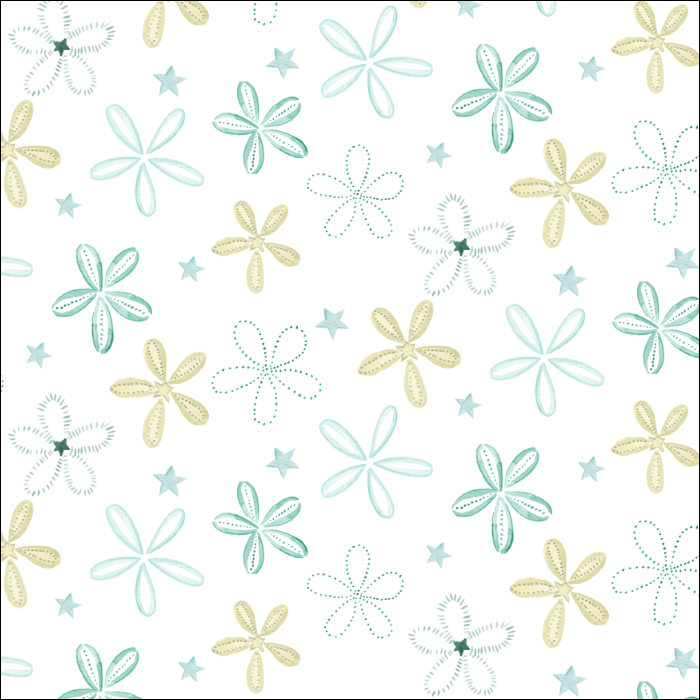 Starflowers with Teal