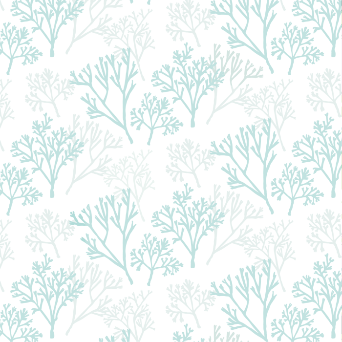 White with Aqua Coral