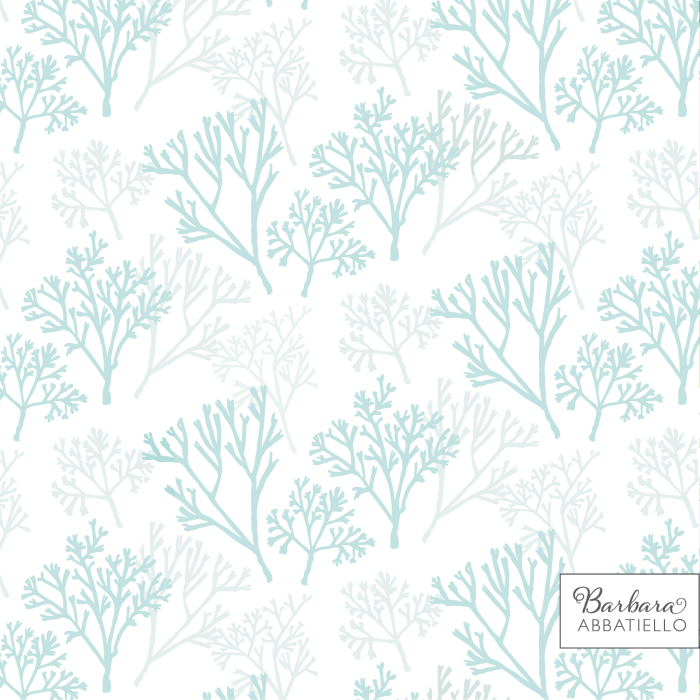 White with Aqua Coral