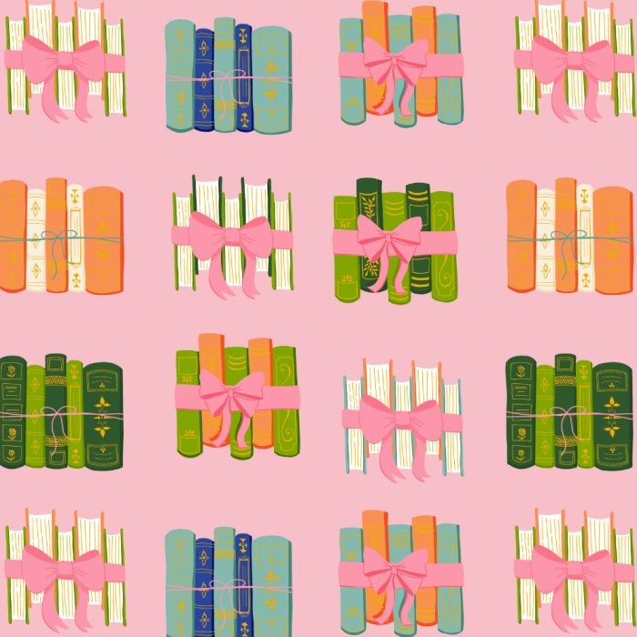 Stacked Books with Bows