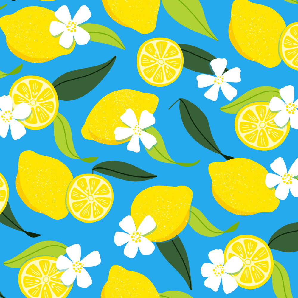 Lemons on Blue